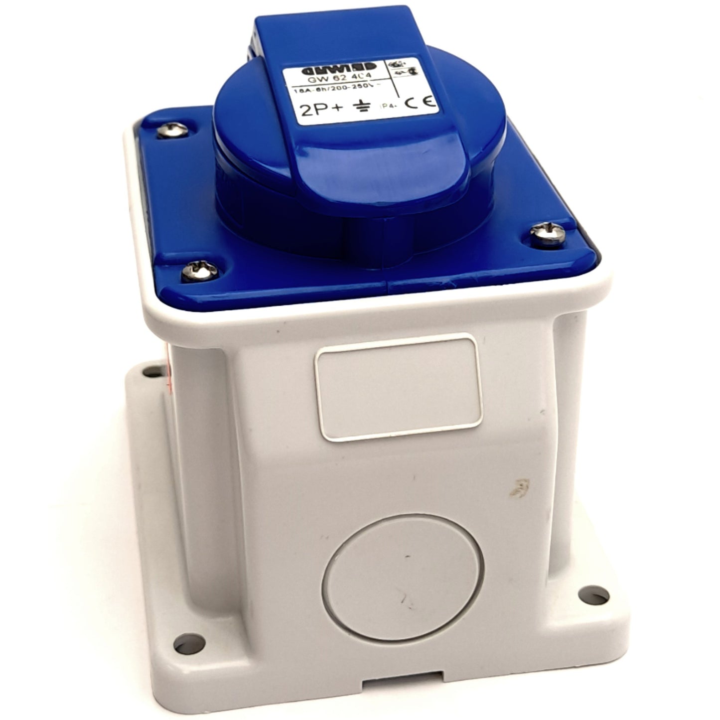 Used Gewiss GW 62 404 Angled Surface Mounted Socket Outlet, 16A, 200-250V, 2P+E