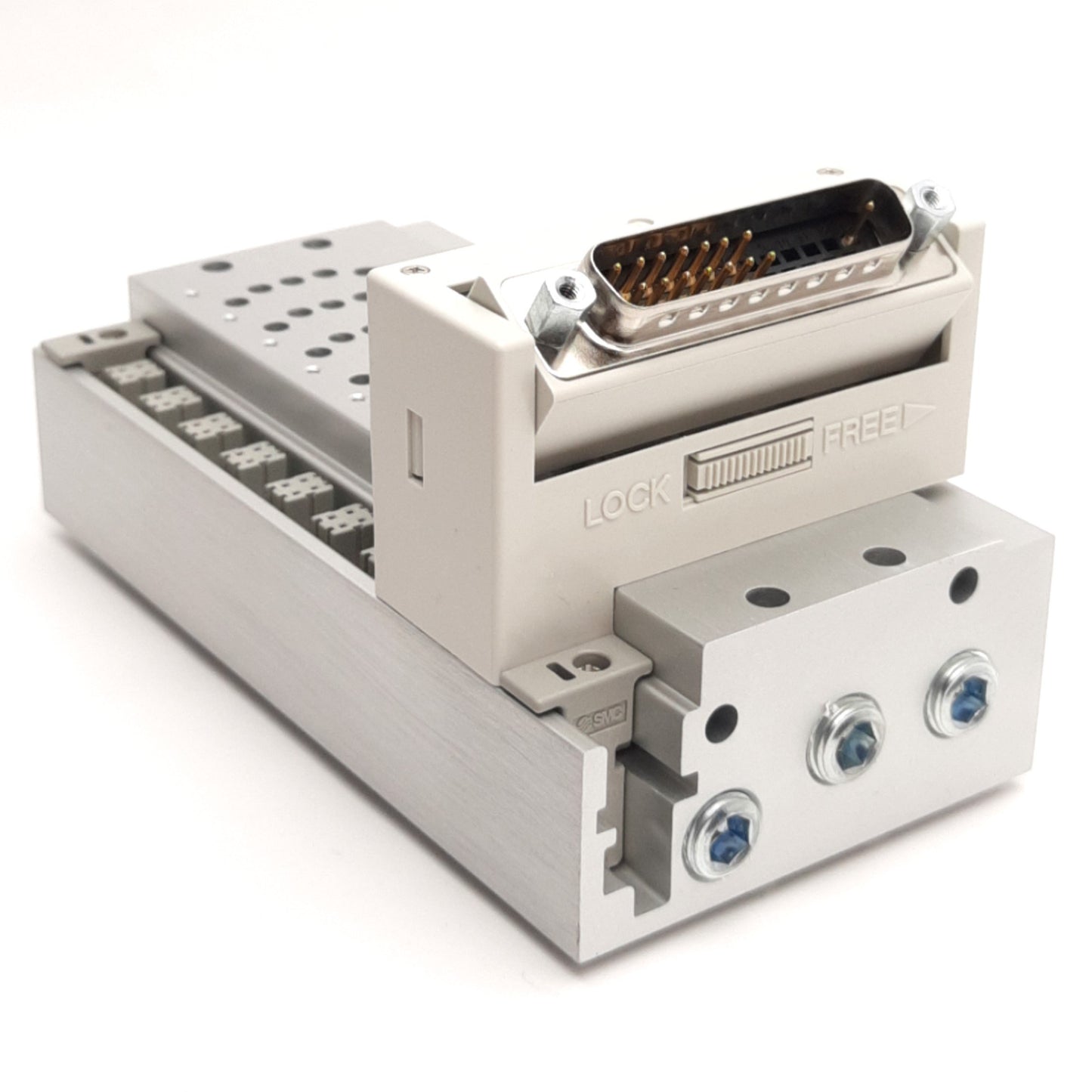 New SMC SS5Y3-51F1-07D-7N Plug-In Manifold Base, 1/4" One-Touch Ports, 25-Pin D-Sub