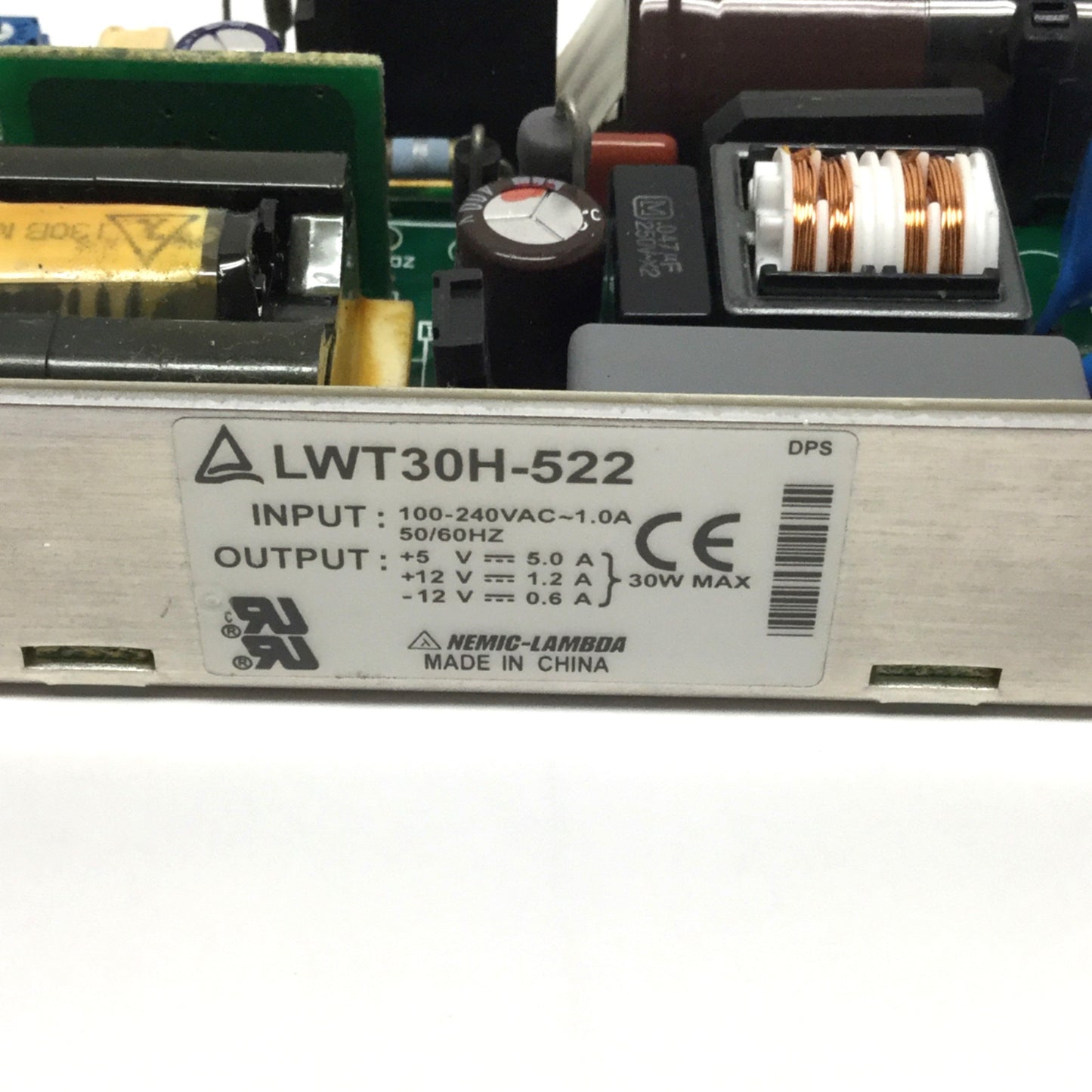 Used Nemic Lambda LWT30H-522 Multi-Output Power Supply 100-240VAC In, +5/±12V 30W Out