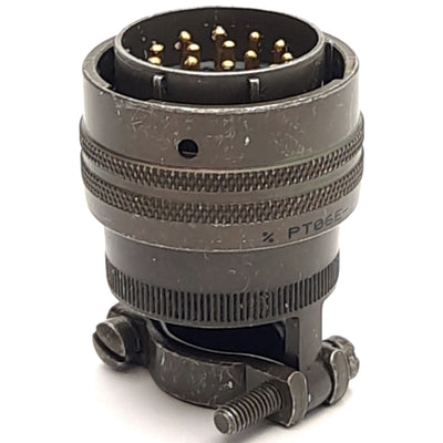 Used Amphenol PT06E-20-16P Circular Straight Pin Plug w/ Clamp, 16-Pin Male Connector