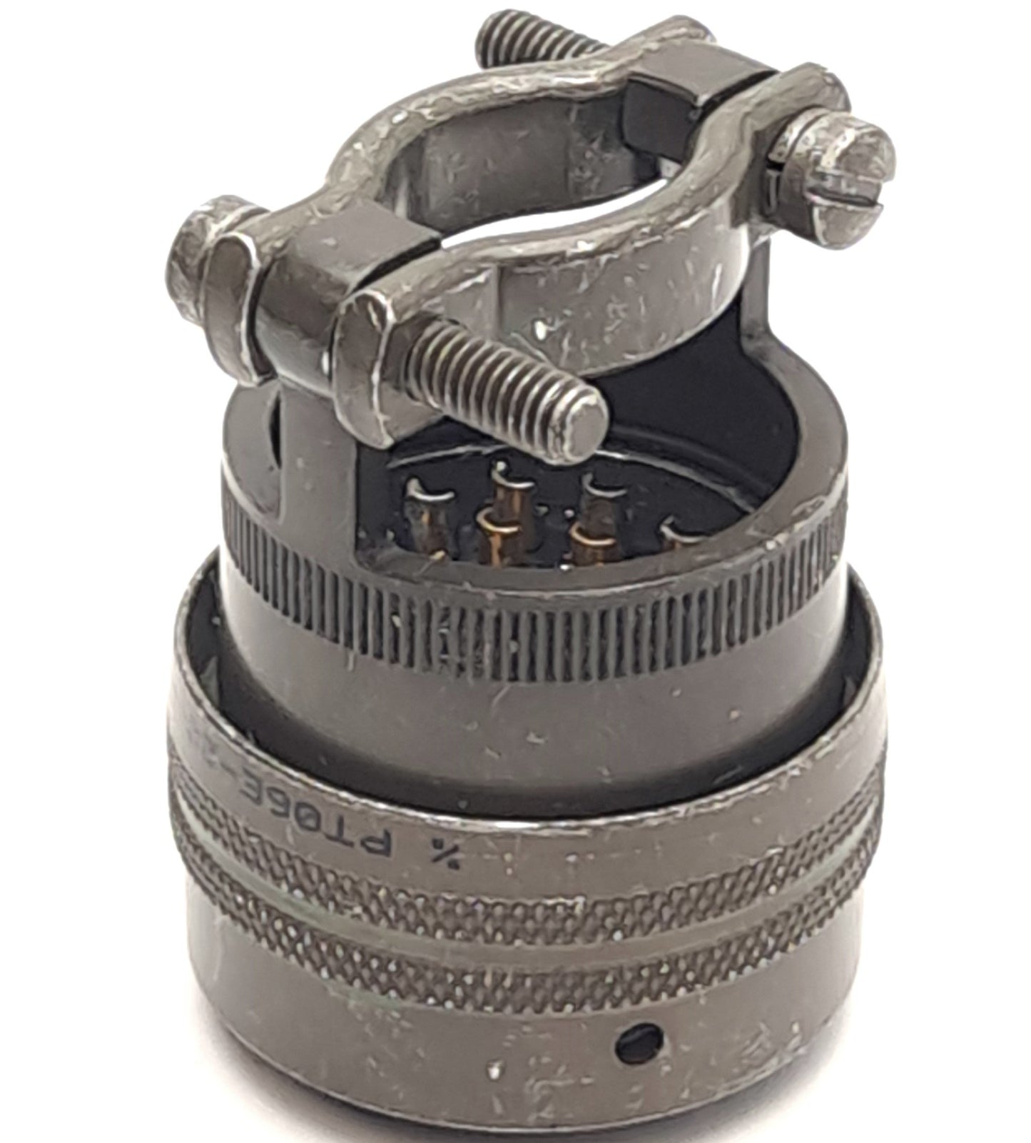 Used Amphenol PT06E-20-16P Circular Straight Pin Plug w/ Clamp, 16-Pin Male Connector