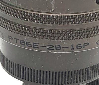 Used Amphenol PT06E-20-16P Circular Straight Pin Plug w/ Clamp, 16-Pin Male Connector