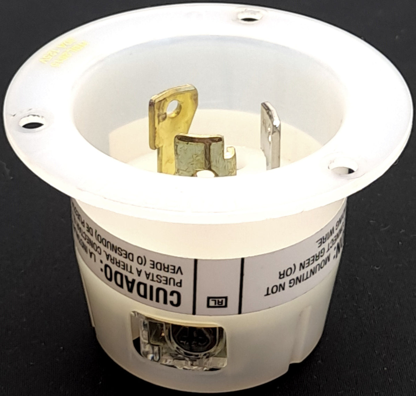 Used Hubbell HBL2615 Industrial Twist Lock, 30A, 125VAC, 2-Pole, 3-Wire, Screw Mount