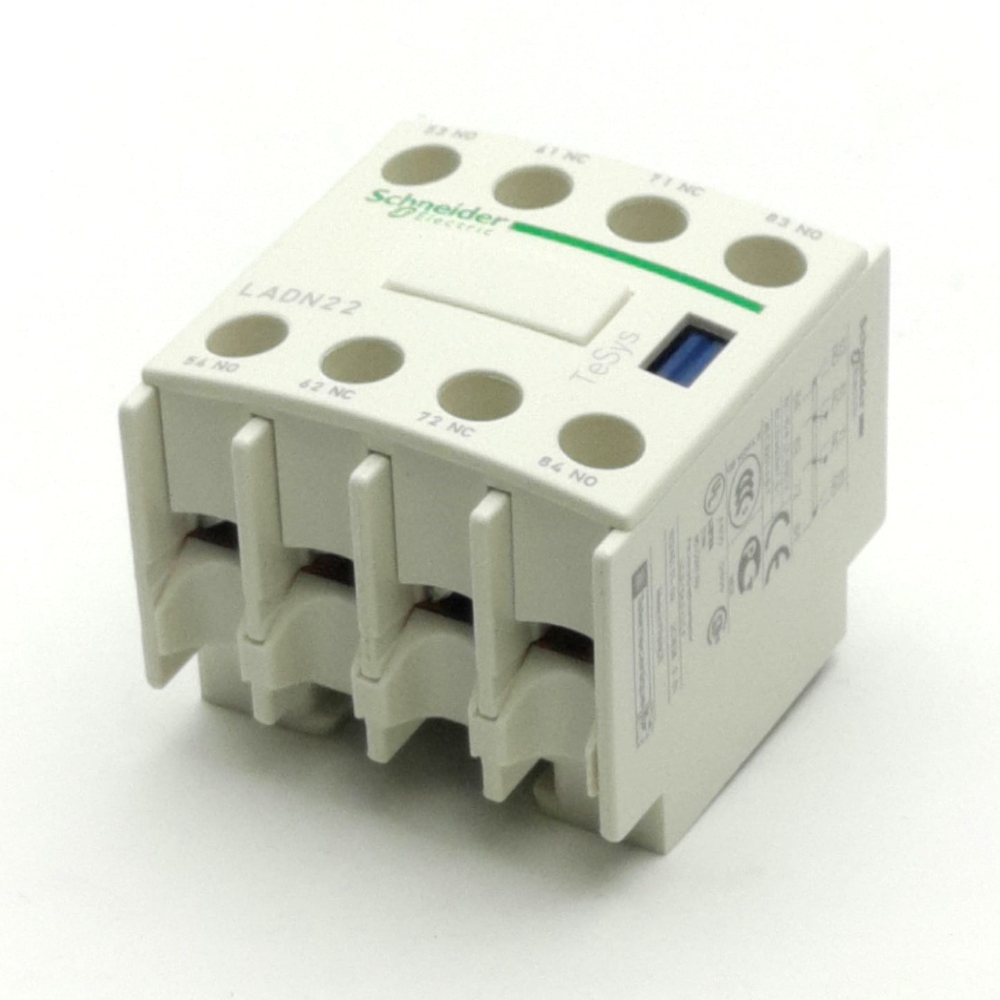 Used Schneider Electric LADN22 Auxiliary Contact Block, 2NO & 2NC, 690 VAC 1.04 A, 4P