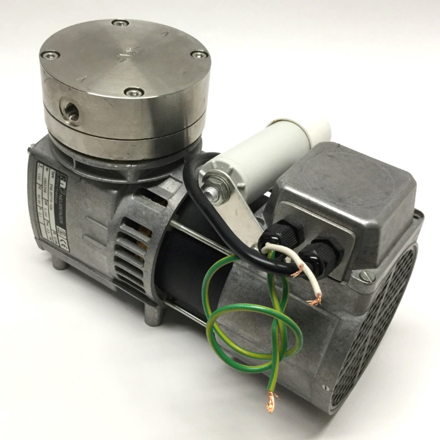 Used KNF PM 09770-026 Diaphragm Vacuum Pump, 110VAC, 160W, 2.5bar Max, 22 inHg