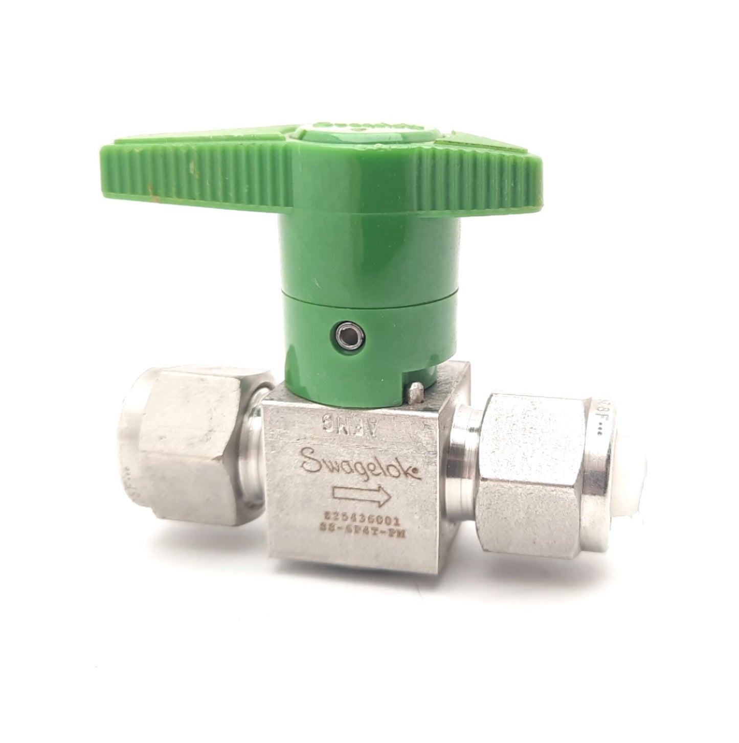 Used Swagelok SS-6P4T-PM Stainless Steel Quarter-Turn Instrument Plug Valve 3/8" Tube