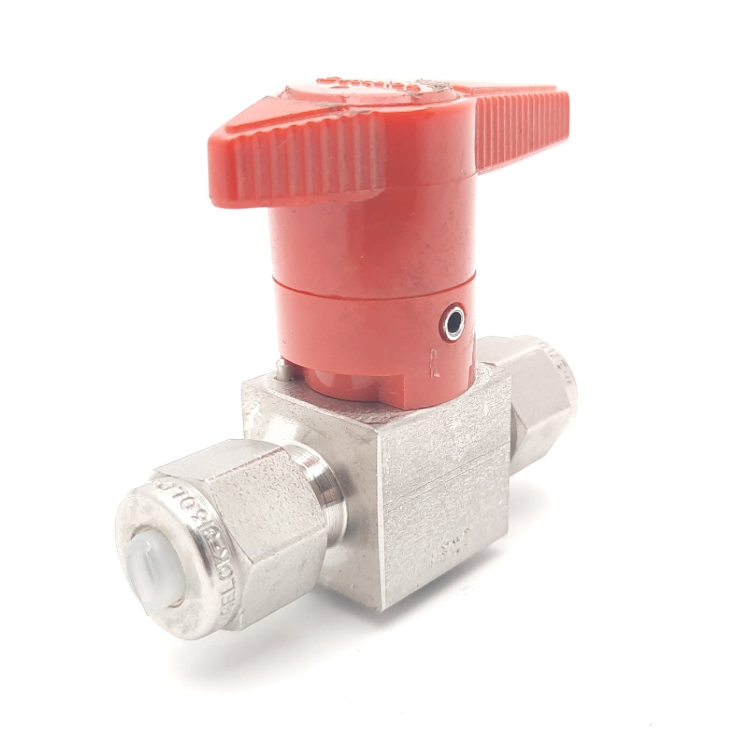 Used Swagelok SS-4P4V-PM-RD Stainless Steel Quarter Turn Instrument Plug Valve 1/4"