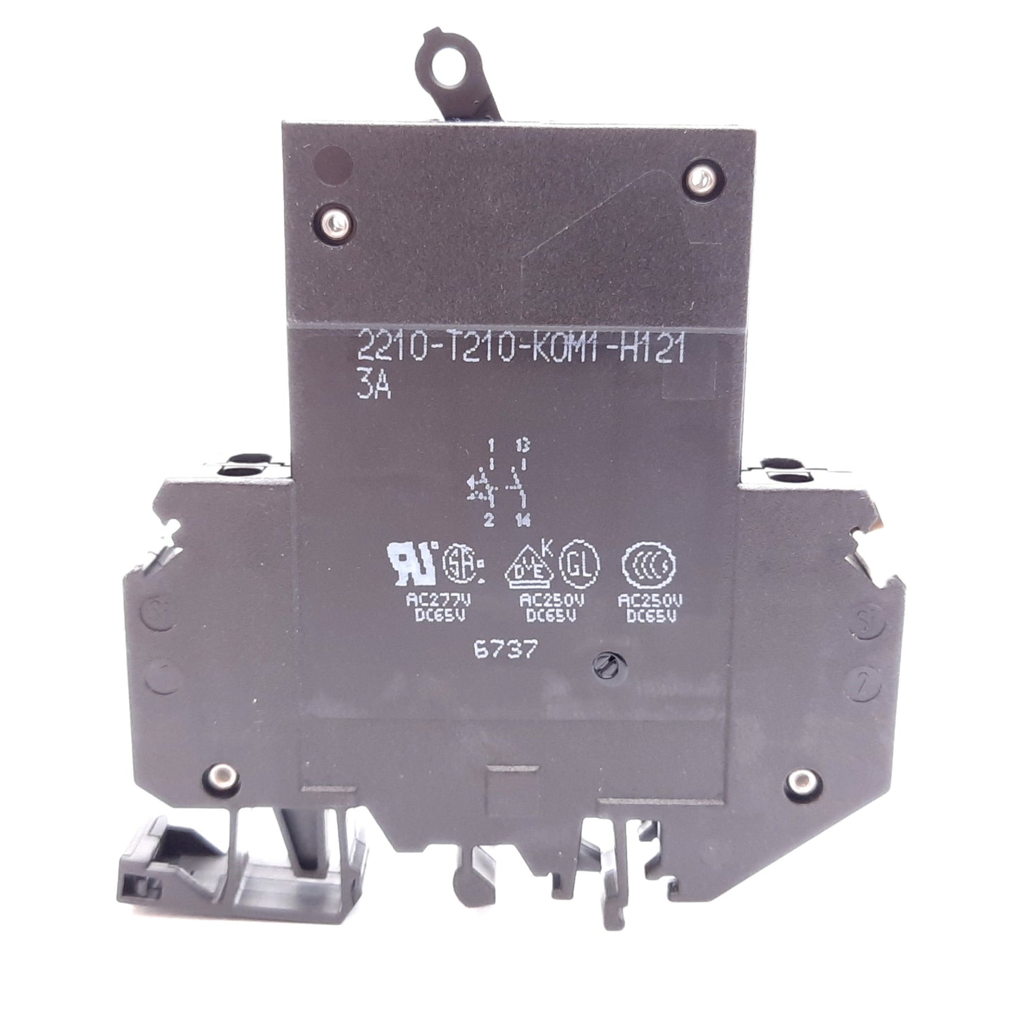 Used ETA 2210-T210-K0M1-H121-3A Thermal-Magnetic Circuit Breaker, 1-Pole, 3A 277VAC