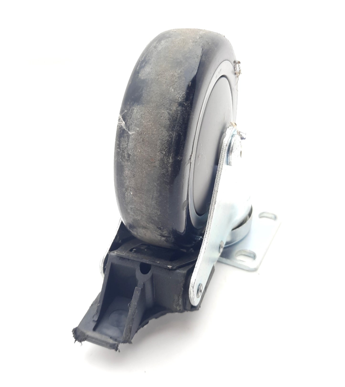 Used Lot of 4 Rubber Casters With Locking Breaks 101mm Dia., 31mm Thick, 131mm Height