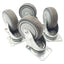 Used Lot of 4 Rubber Swivel Casters Diam. 100mm, Thickness 31mm, Overall Height 134mm