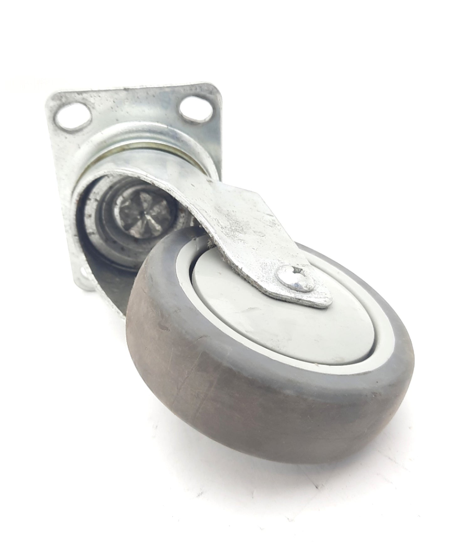 Used Lot of 4 Rubber Swivel Casters Diam. 100mm, Thickness 31mm, Overall Height 134mm
