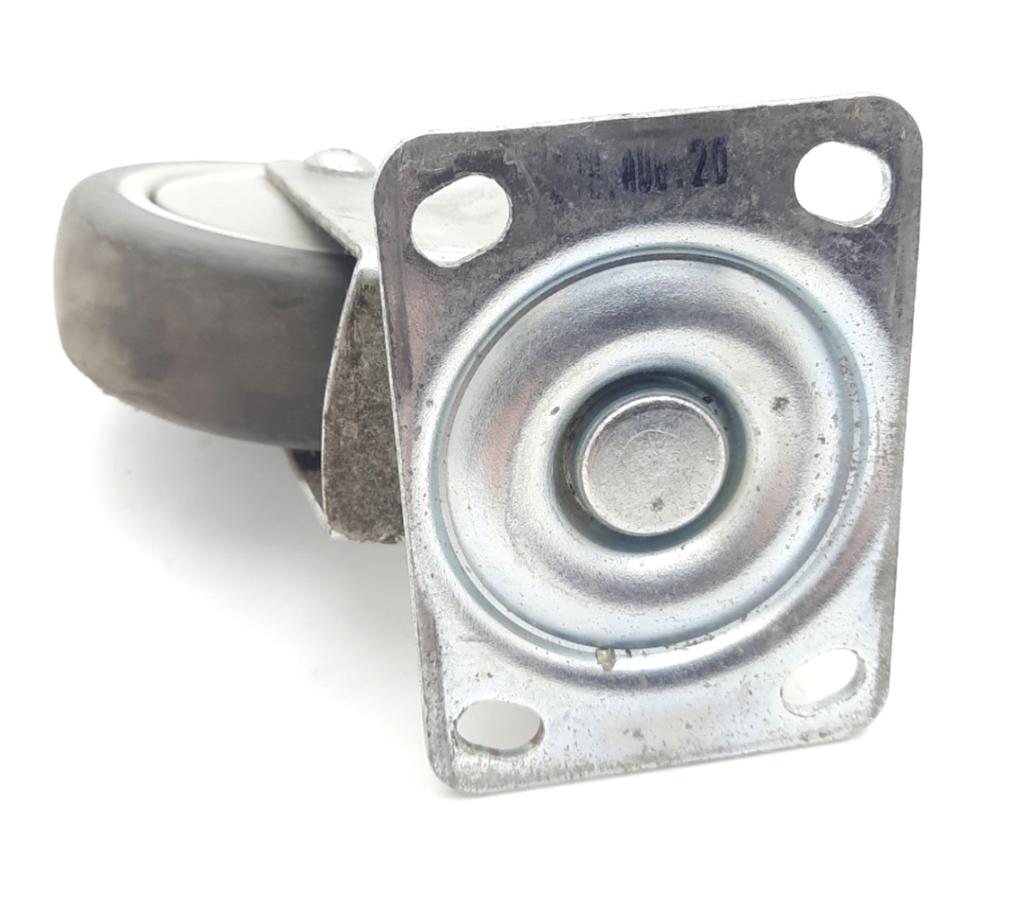 Used Lot of 4 Rubber Swivel Casters Diam. 100mm, Thickness 31mm, Overall Height 134mm