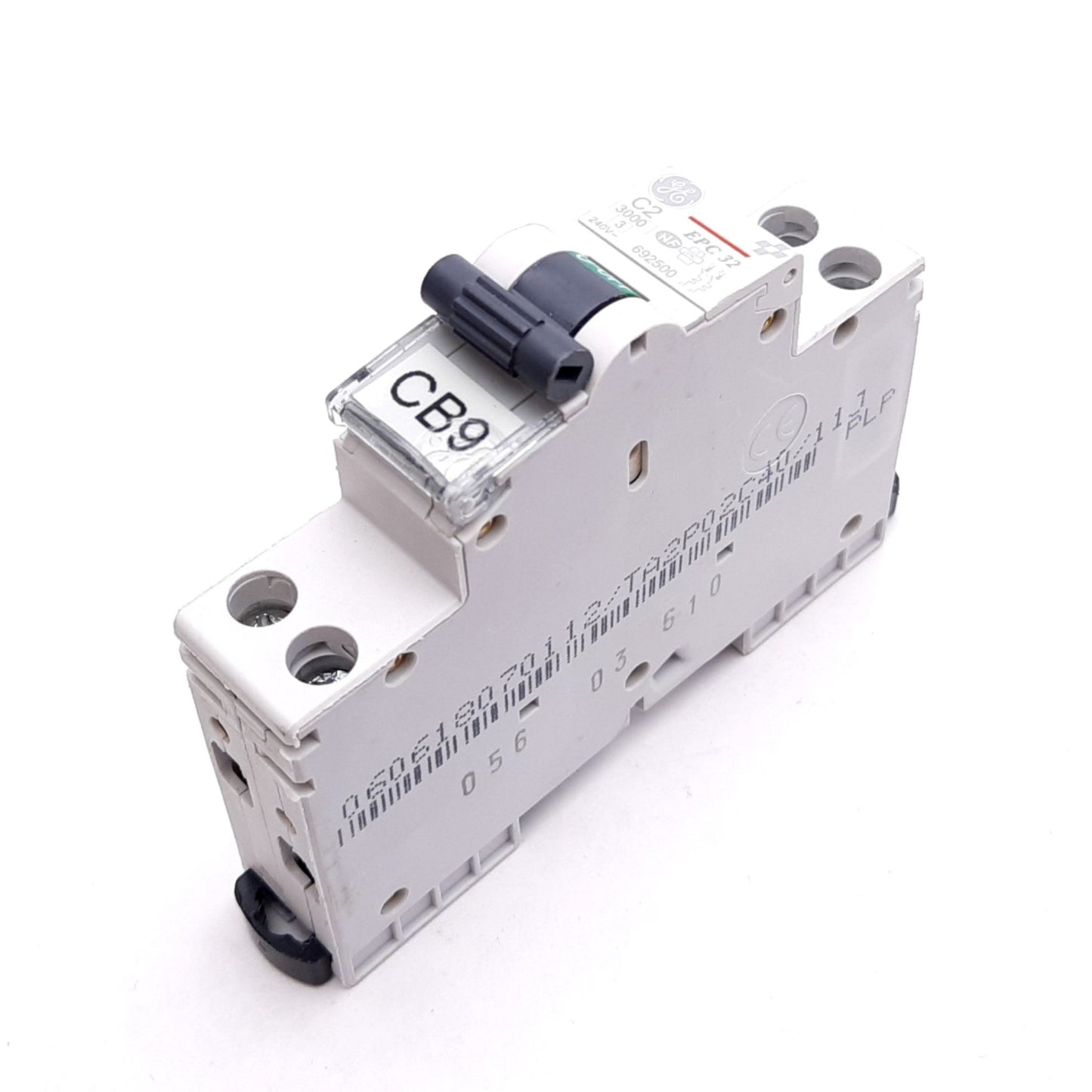 Used General Electric EPC 32 C2 Circuit Breaker, 2-Pole, C-Curve, Rating: 2A 240VAC