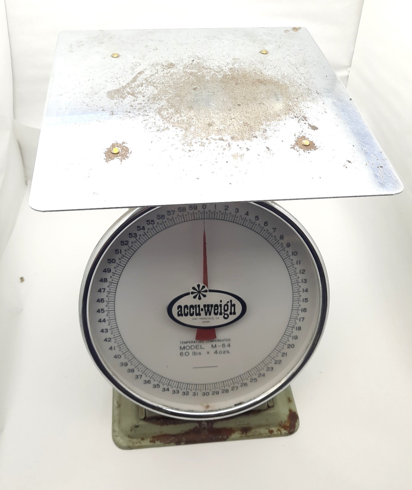 Used Accu-Weigh M-64 Dial Scale, Range: 0-60 Lbs., Top Dimensions: 12" x 12"
