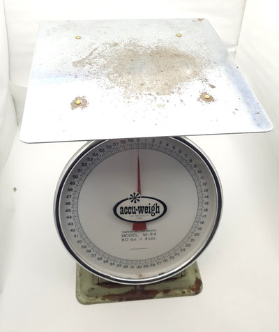 Used Accu-Weigh M-64 Dial Scale, Range: 0-60 Lbs., Top Dimensions: 12" x 12"