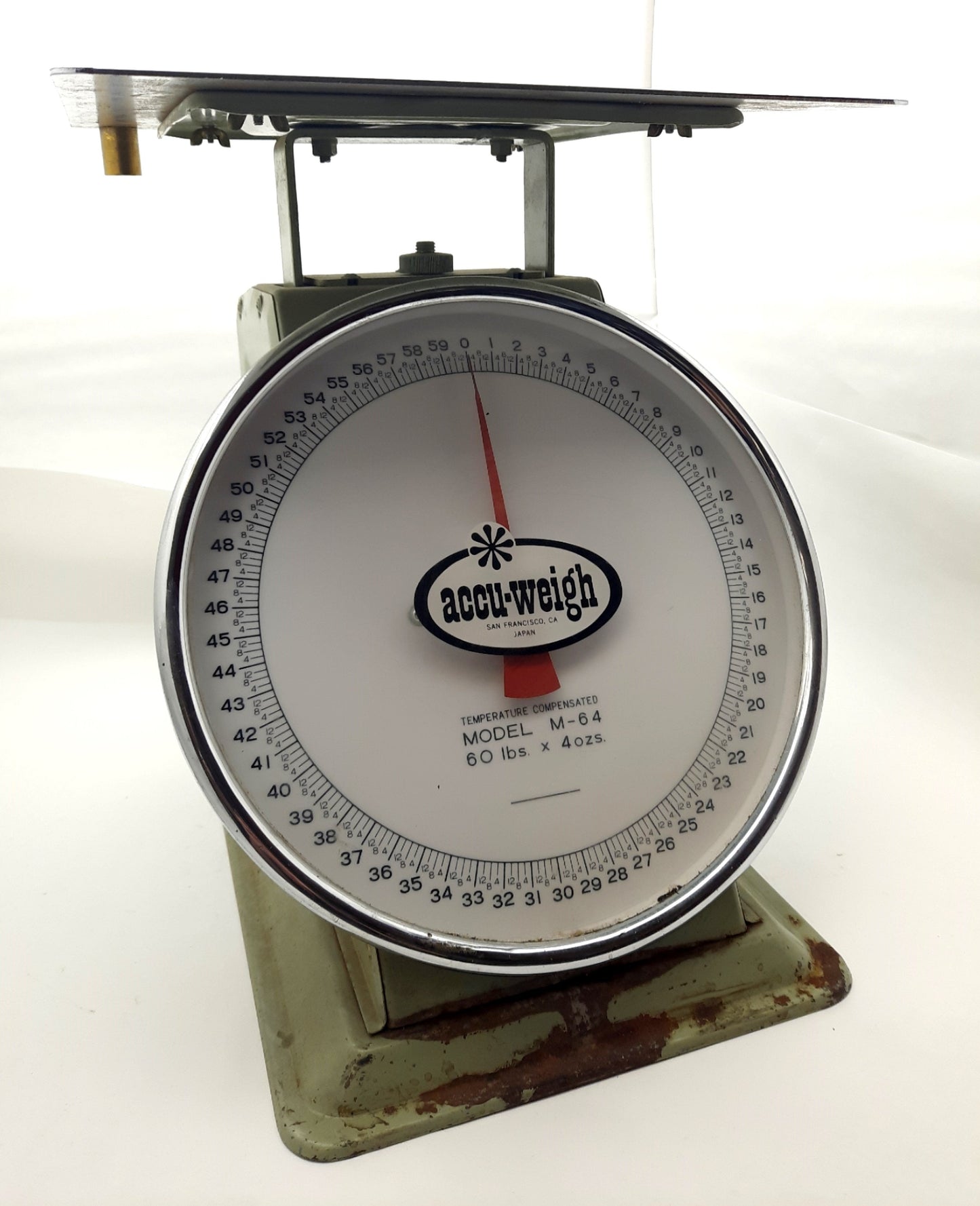 Used Accu-Weigh M-64 Dial Scale, Range: 0-60 Lbs., Top Dimensions: 12" x 12"