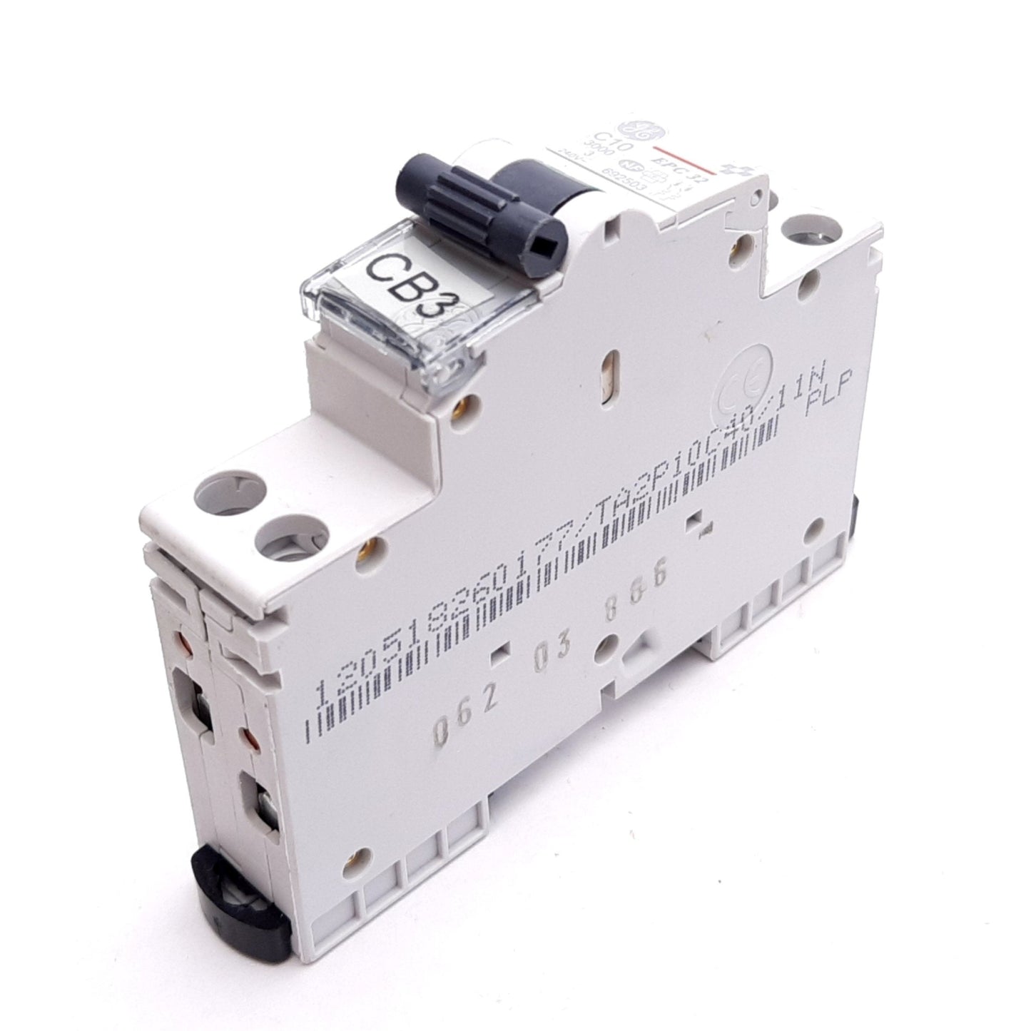 Used General Electric EPC 32 C10 Circuit Breaker, 2-Pole, C-Curve, Rating: 10A 240VAC