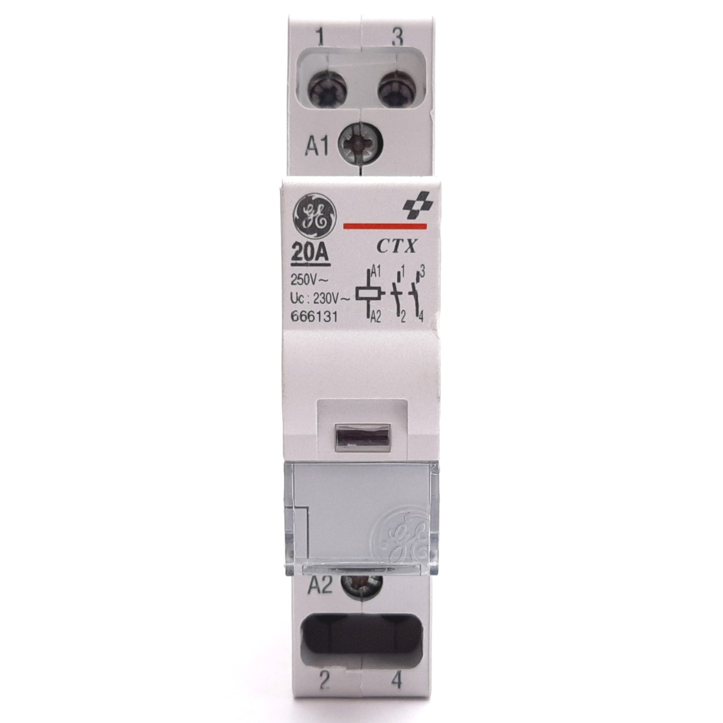 Used General Electric CTX2020230A Contactor, 2-Pole N/O, Coil: 230VAC, 20A 250VAC
