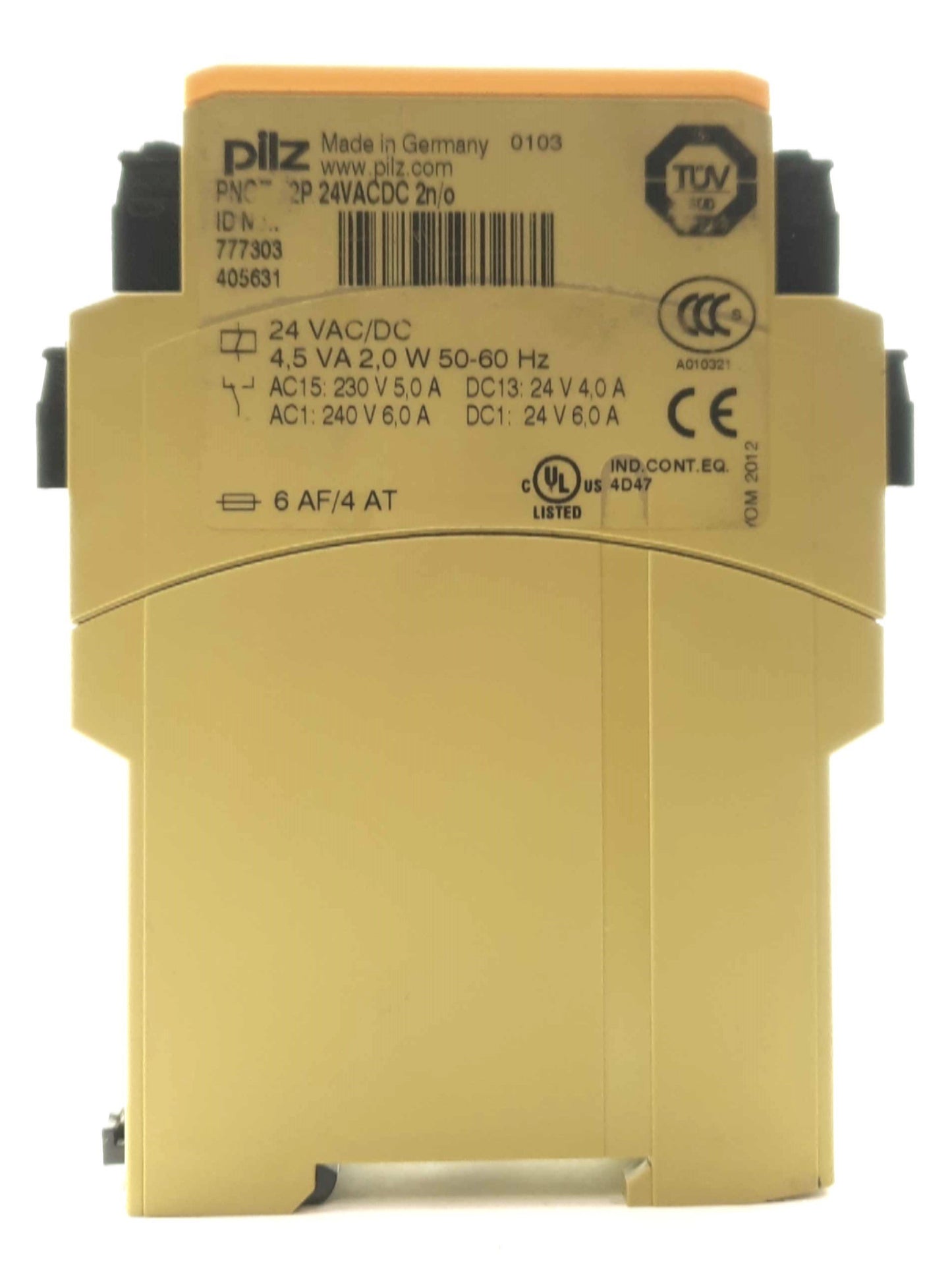 Used pilz PNOZ X2P 24VACDC 2n/o Safety Relay, 1-Channel, 2-Pole NO, 24VAC/DC