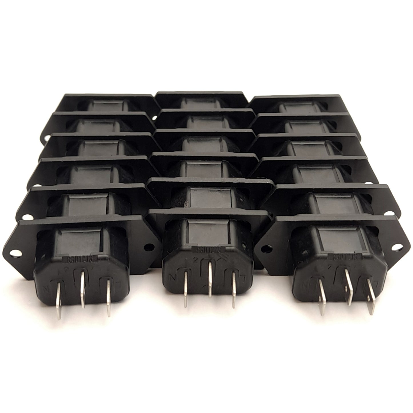 Used Lot of 18 Interpower 8301213 AC Power Connector, C14 Male Connector, 15A, 250VAC