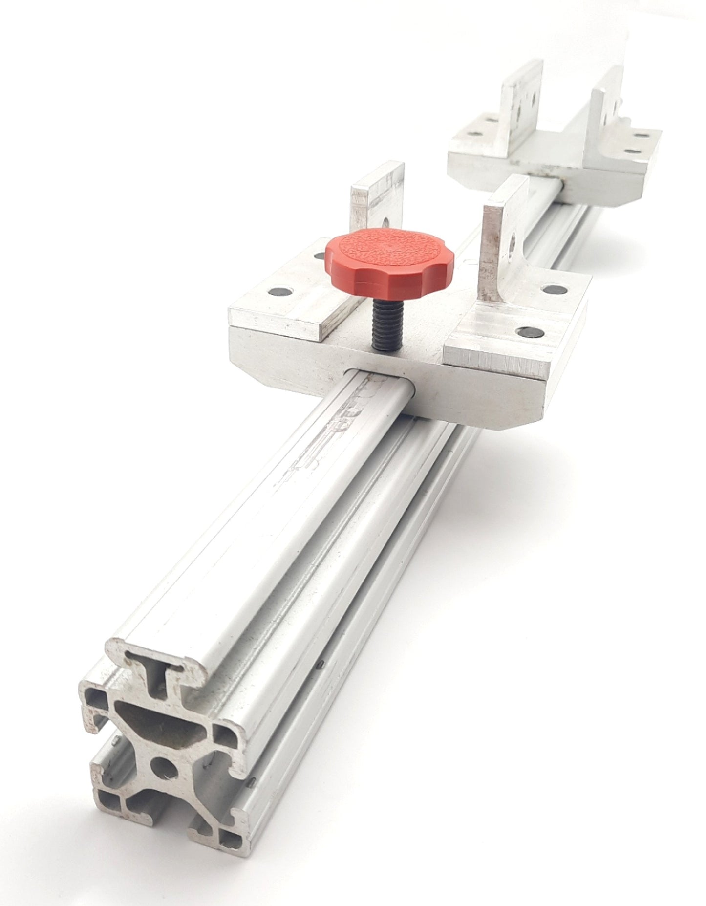 Used 80/20 1515-Lite 15 Series Aluminum Bar W/Clamp and Actuator 24"L x 1.5"W x 2"H