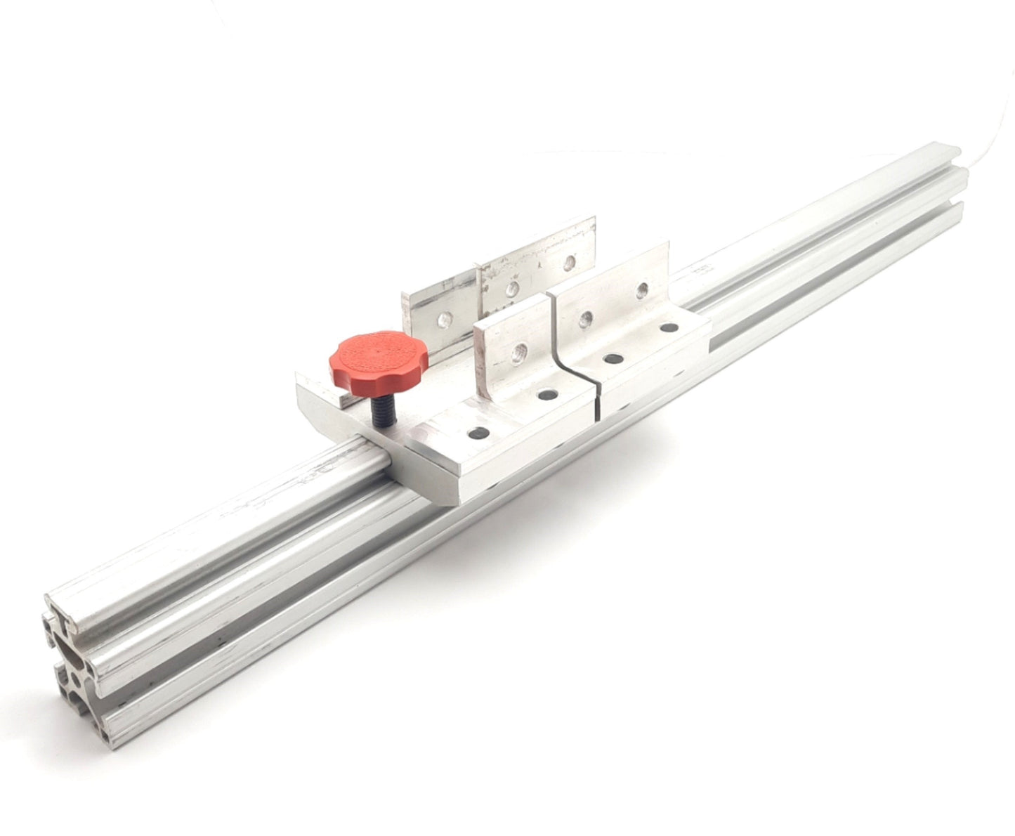 Used 80/20 1515-Lite 15 Series Aluminum Bar W/Clamp and Actuator 24"L x 1.5"W x 2"H