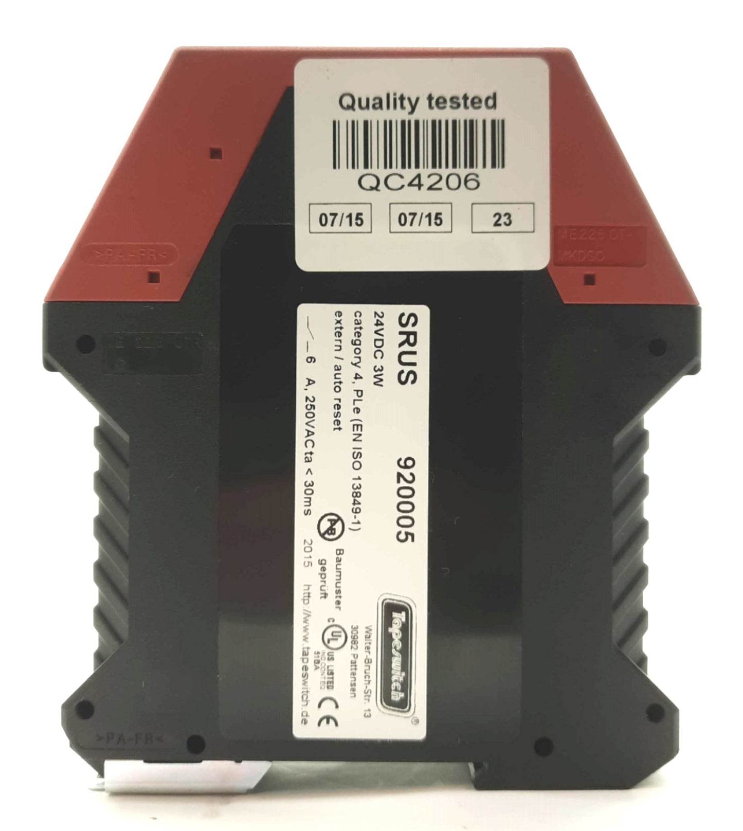 Used Tapeswitch 920005 SRUS Safety Relay, 2-Channel, 3-Pole NO 250VAC 6A, 24VDC