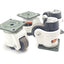 Used Lot of 4 Wheel Master WI-80 Plate Mount Leveling Swivel Caster 500kg, 2.48" Dia