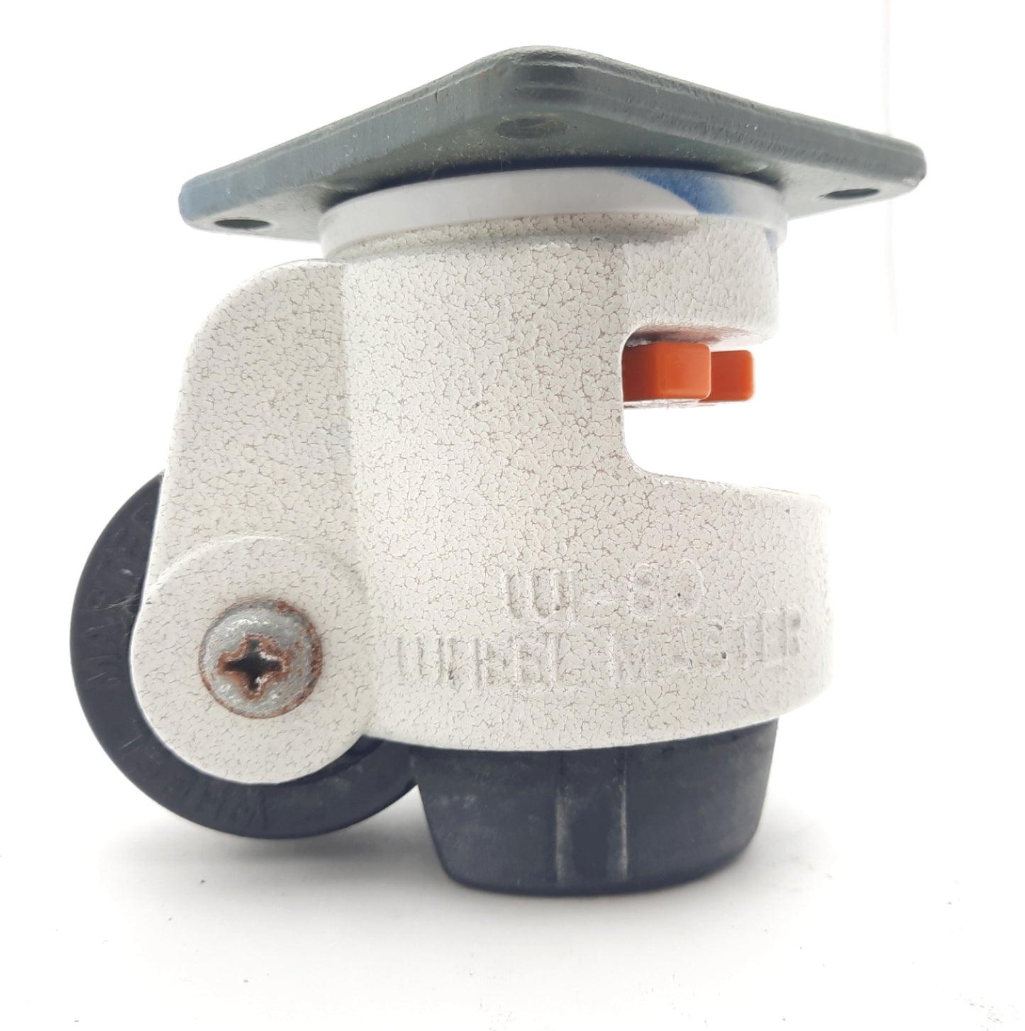 Used Lot of 4 Wheel Master WI-80 Plate Mount Leveling Swivel Caster 500kg, 2.48" Dia