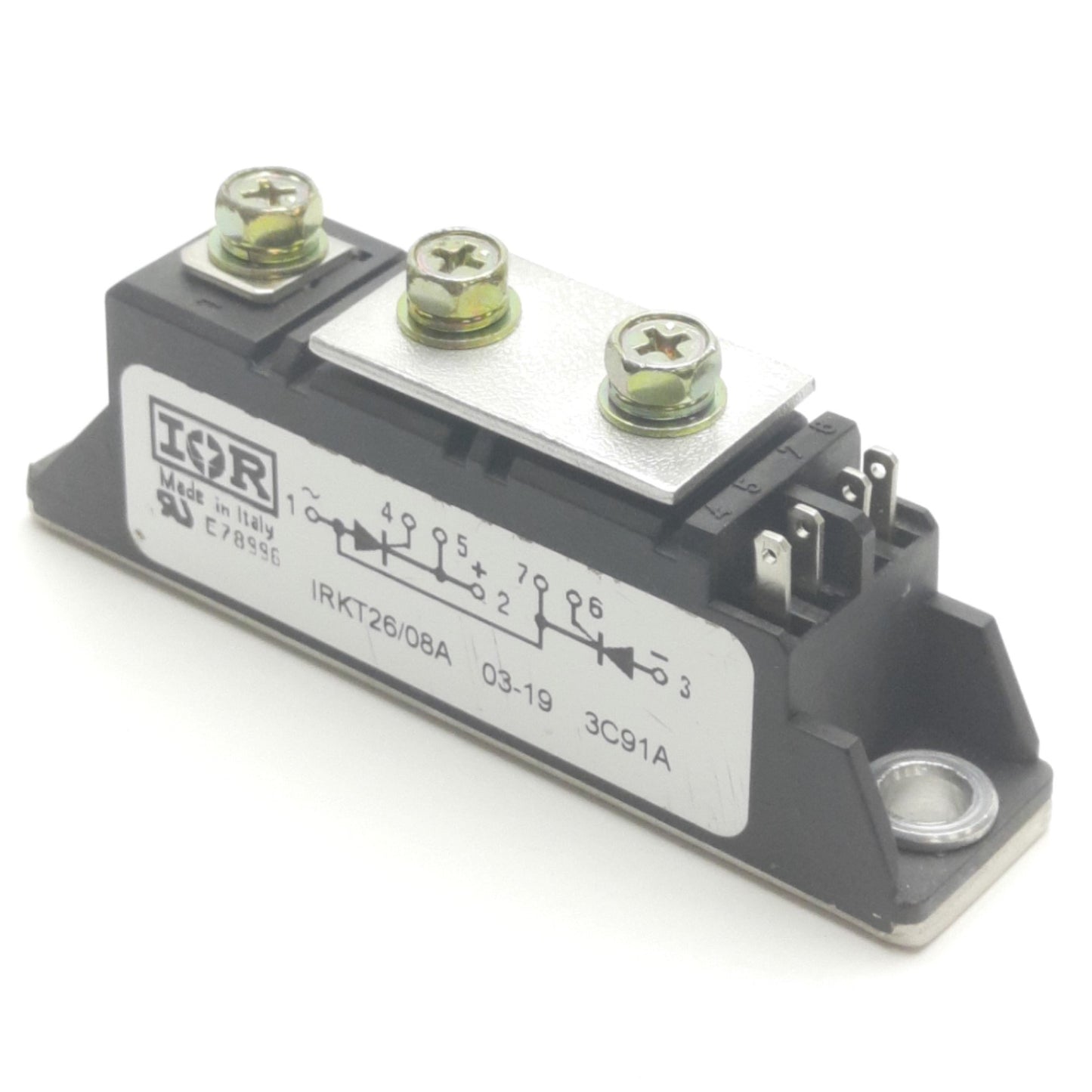 Used Vishay IRKT26/08A SCR Module, 800VAC, 27A, SMD/SMT, 200mA Hold, 2.5V Trigger