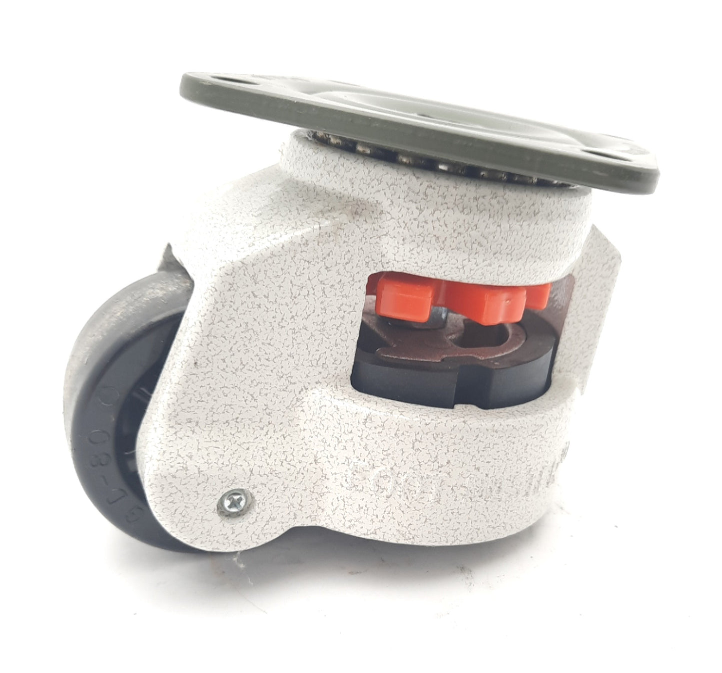 Used Lot of 4 Foot Master GD-80F Swivel Leveling Caster ø63mm, 90mm Plate, 550Kg