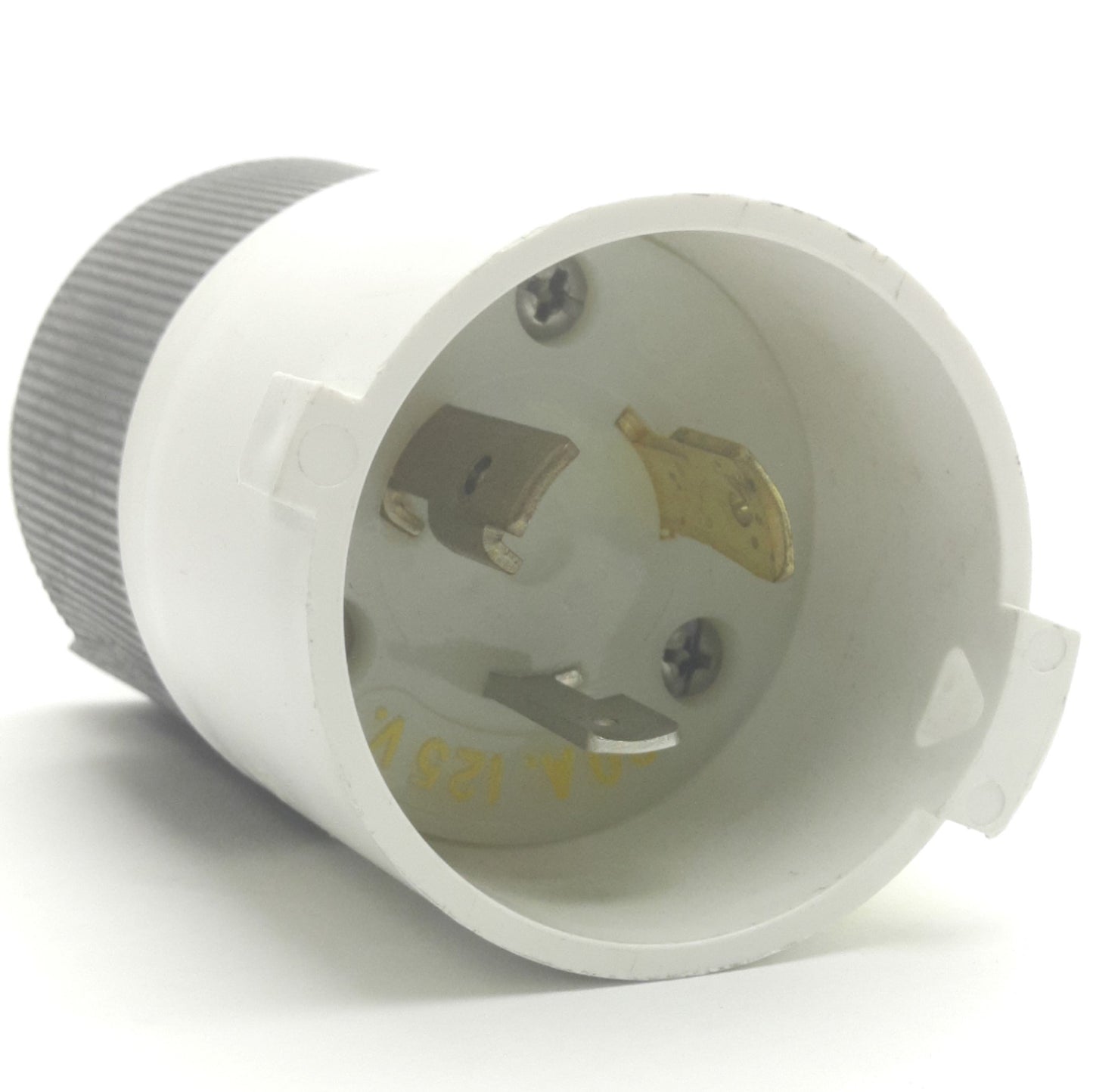 Used Hubbell HBL2311S Twist-Lock Plug w/ Safety Shroud, 2-Pole, 3-Wire, 125VAC, 20A