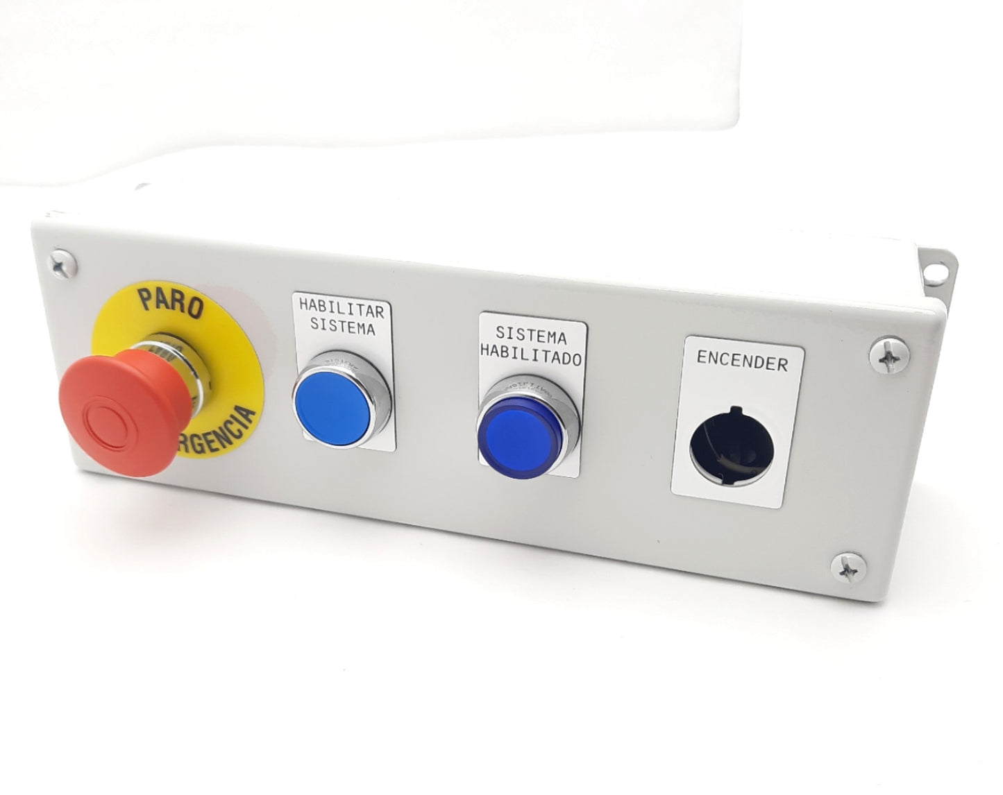 Used Hoffman E4PBG Pushbutton Enclosure Allen Bradley E-Stop Operator Panel