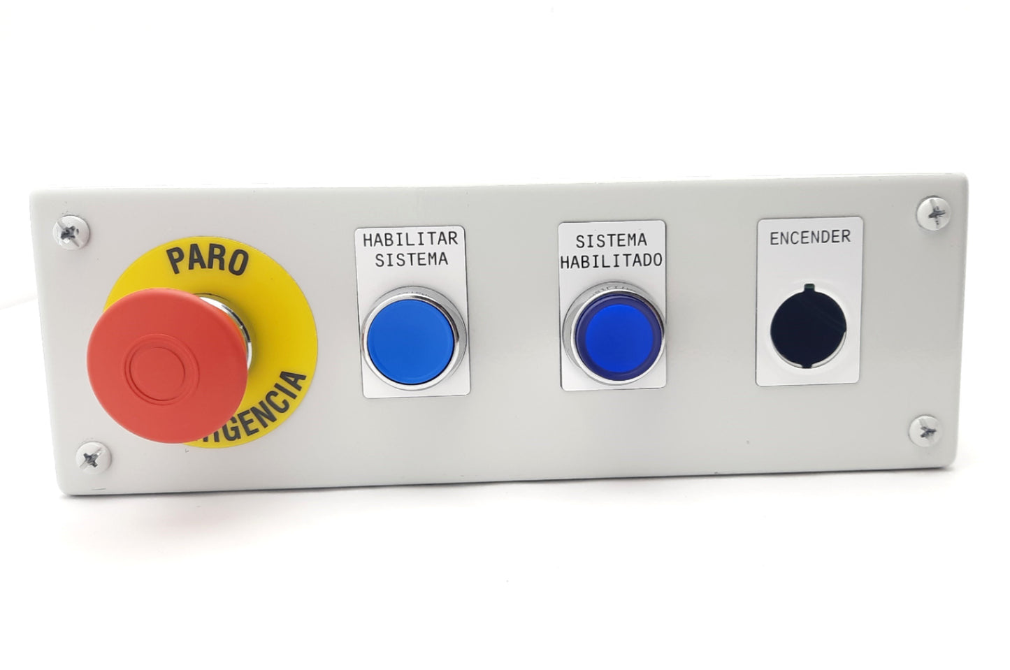 Used Hoffman E4PBG Pushbutton Enclosure Allen Bradley E-Stop Operator Panel