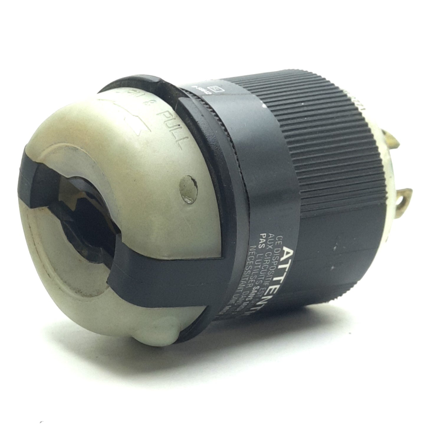 Used Hubbell HBL2771 Twist-lock Plug, 4-Pole, 4-Wire Non-Grounding, 30A, 347/600VAC