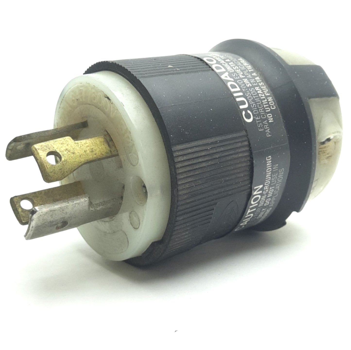 Used Hubbell HBL2771 Twist-lock Plug, 4-Pole, 4-Wire Non-Grounding, 30A, 347/600VAC