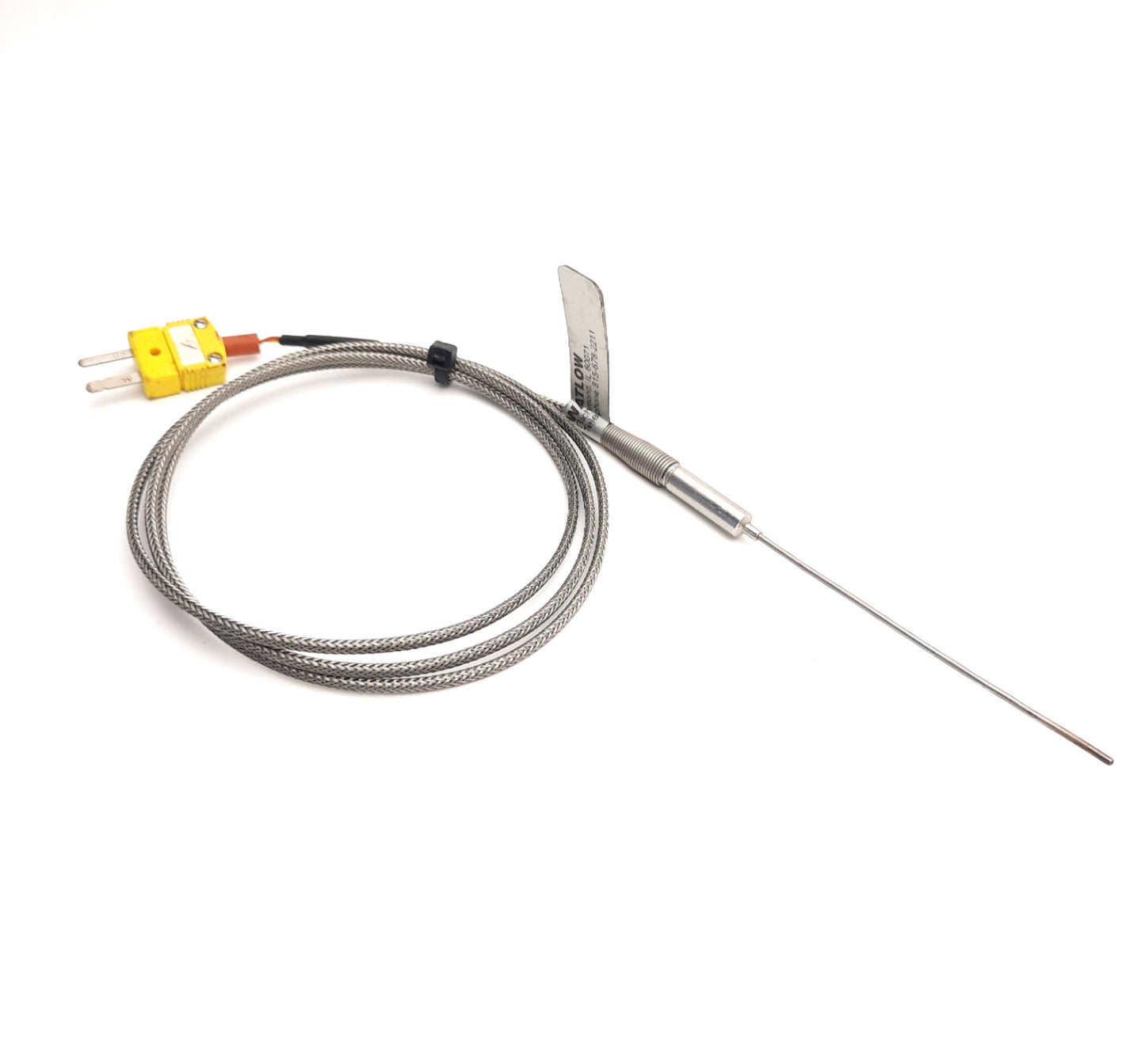 Used Watlow AF-2016350 Thermocouple Type K, 0.063" x 3.25", 3Ft Leads, Mini Male Plug