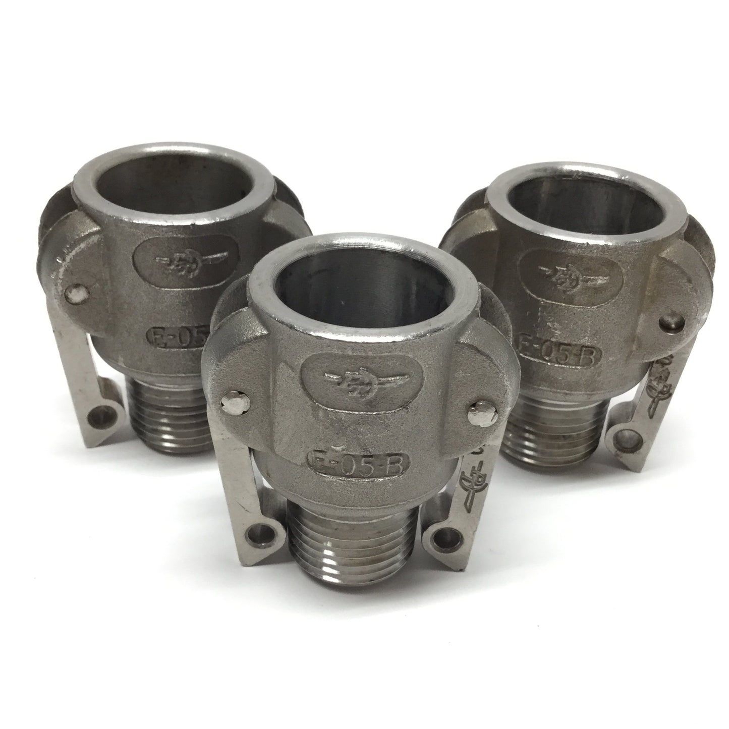 Used Lot of 3 PT Coupling 1400201 E05B 316 Stainless Cam & Groove B-Coupler 1/2" NPT