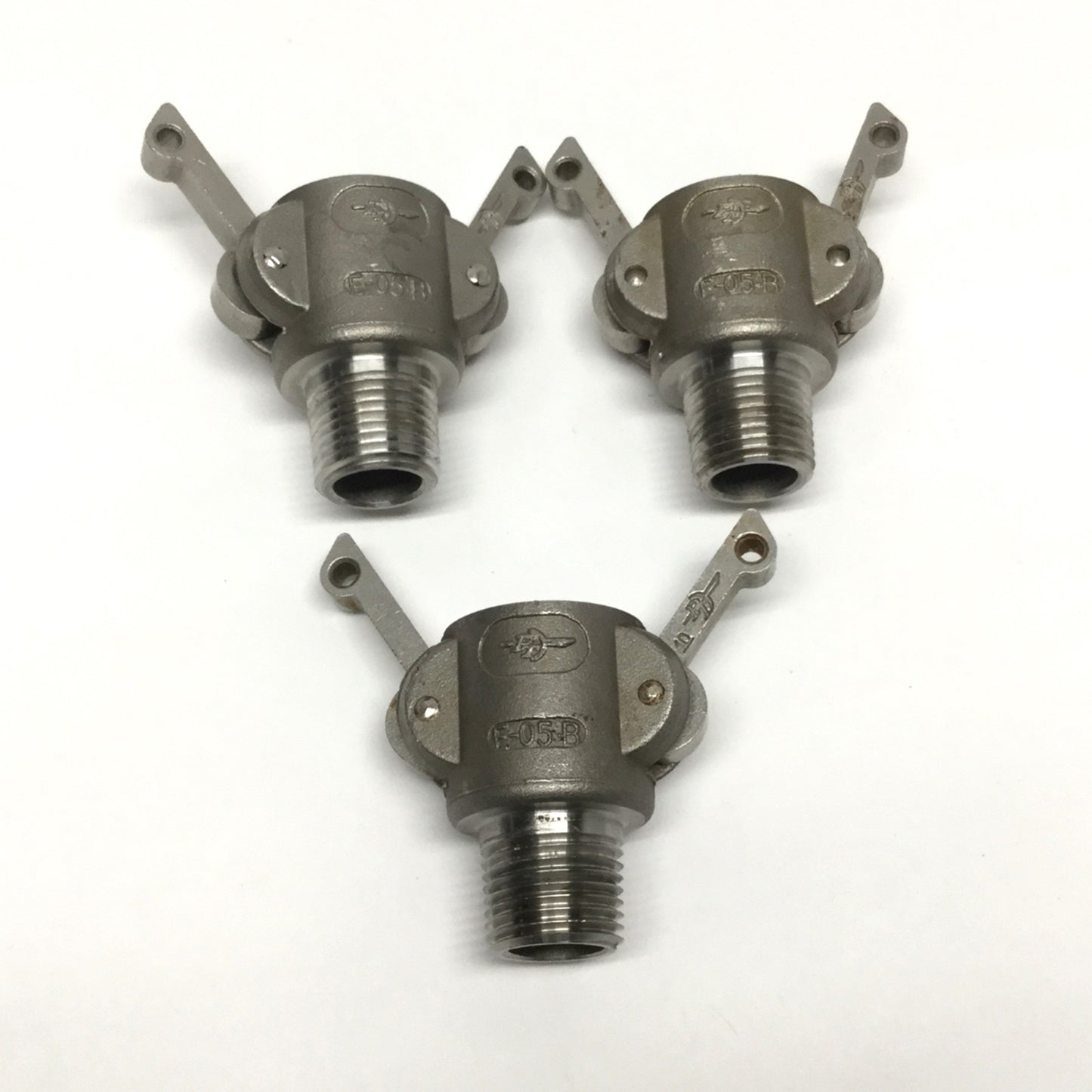 Used Lot of 3 PT Coupling 1400201 E05B 316 Stainless Cam & Groove B-Coupler 1/2" NPT