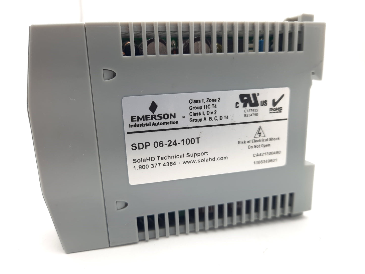 Used Sola SDP 06-24-100T Power Supply In: 115/230VAC 0.4/0.25A Out: 24VDC 0.6A