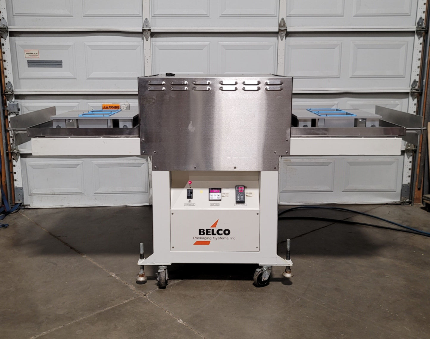 Used Belco BM 3025 2-Station Medical Tray Sealer 30" x 25" Platen, 240VAC 40A 1-Ph
