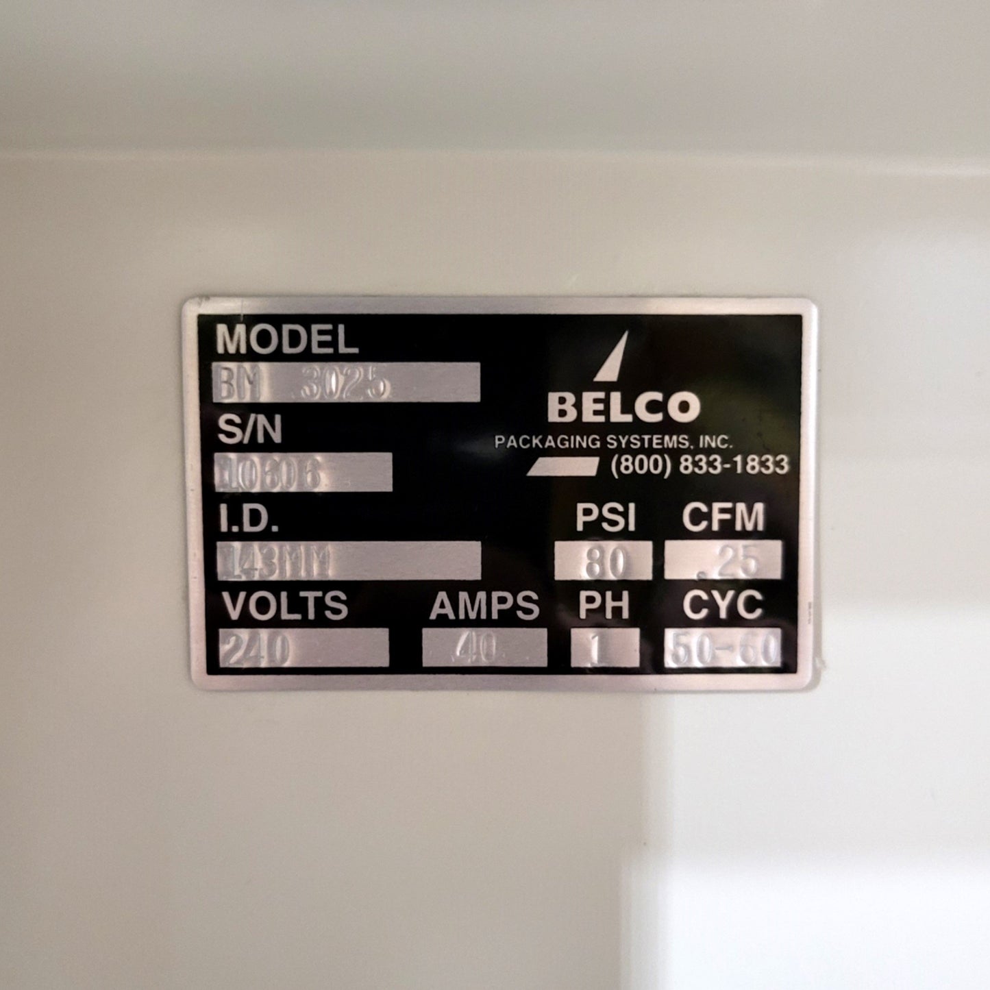 Used Belco BM 3025 2-Station Medical Tray Sealer 30" x 25" Platen, 240VAC 40A 1-Ph