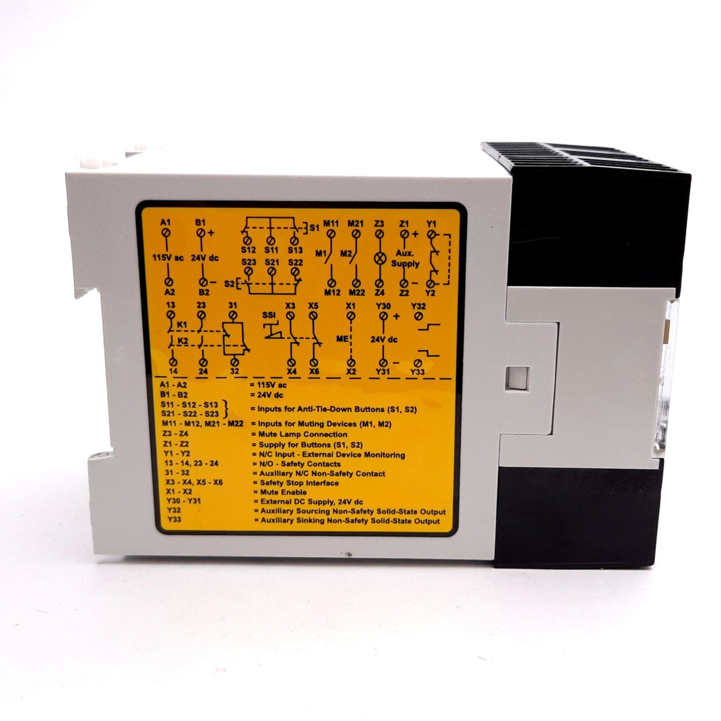 Used Banner AT-GM-11KM Dou-Touch Two-Hand Control Module, 115VAC/24VDC, N/C Aux