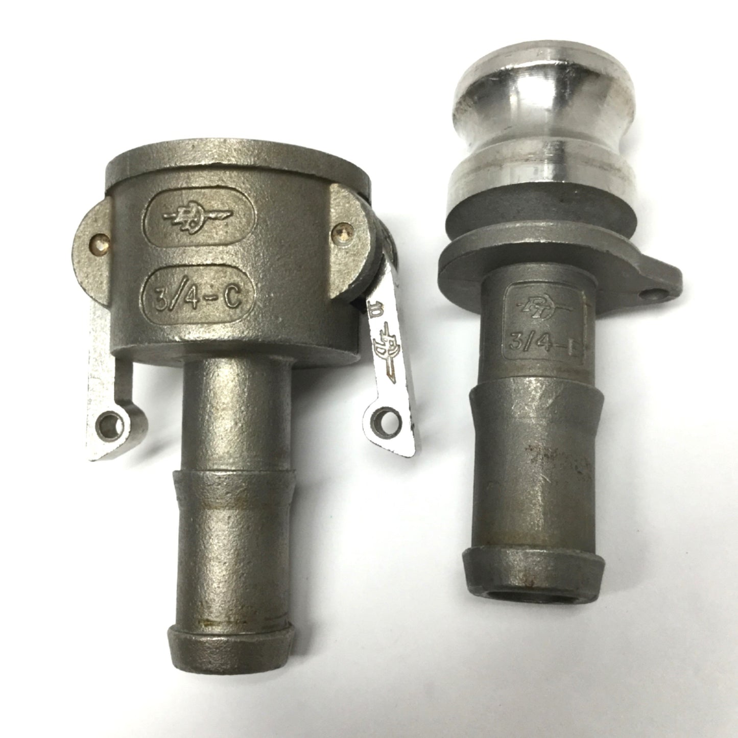 Used PT Coupling 07E & 07C 316SS Cam & Groove Coupler Ø3/4" Hose Shank w/ Adapter