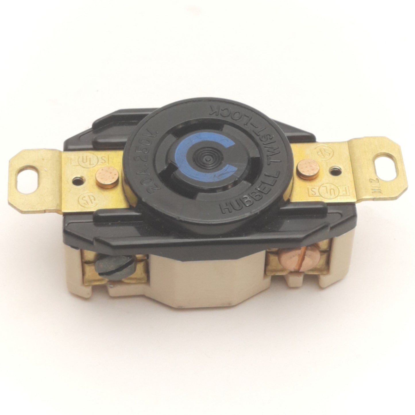 Used Hubbell HBL2320 Twist-Lock Receptacle, 2-Pole, 3-Wire Ground, 20A, 250V, L6-20R
