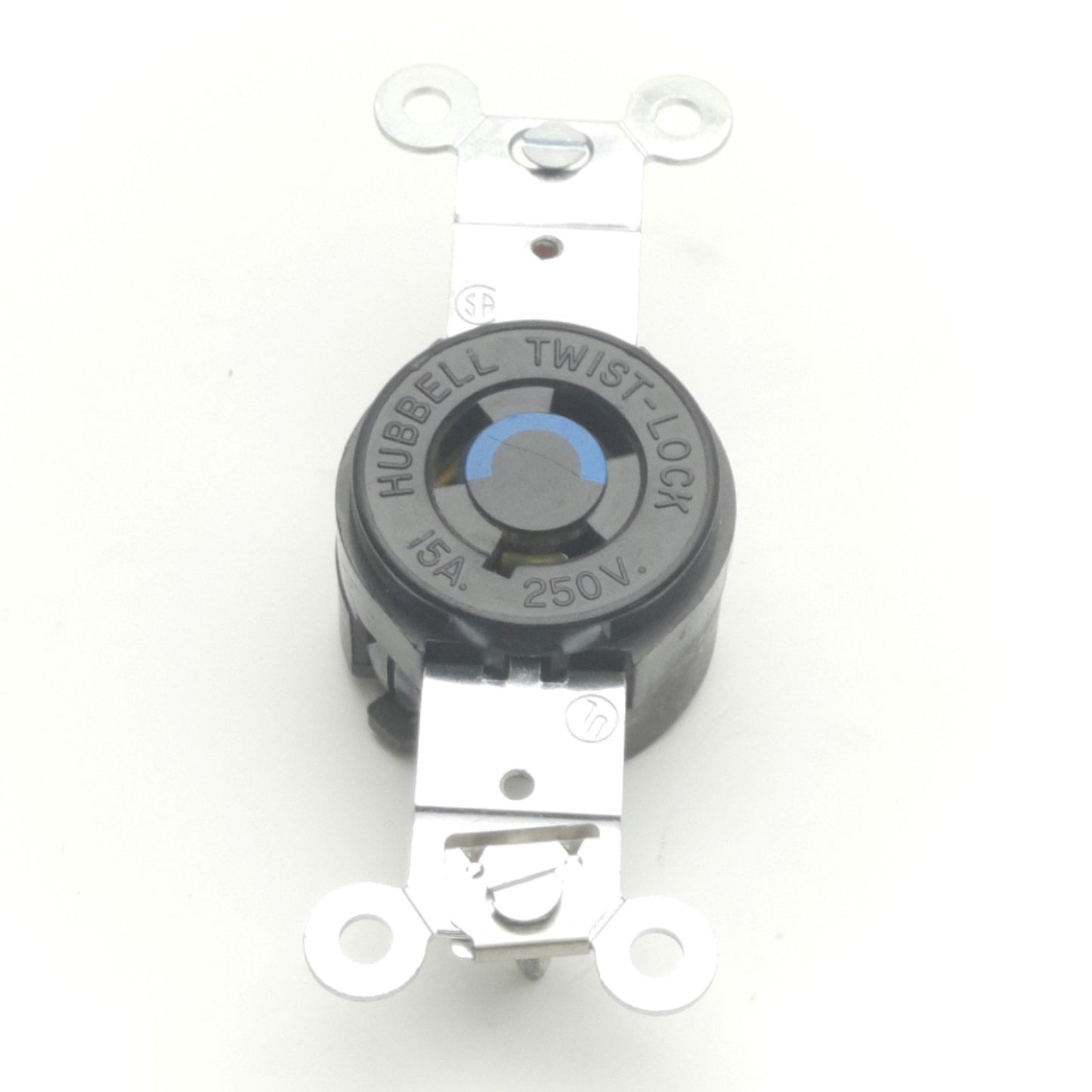 Used Hubbell HBL4560 Twist-Lock Receptacle, 2-Pole, 3-Wire, 15A, 250VAC, NEMA L6-15R