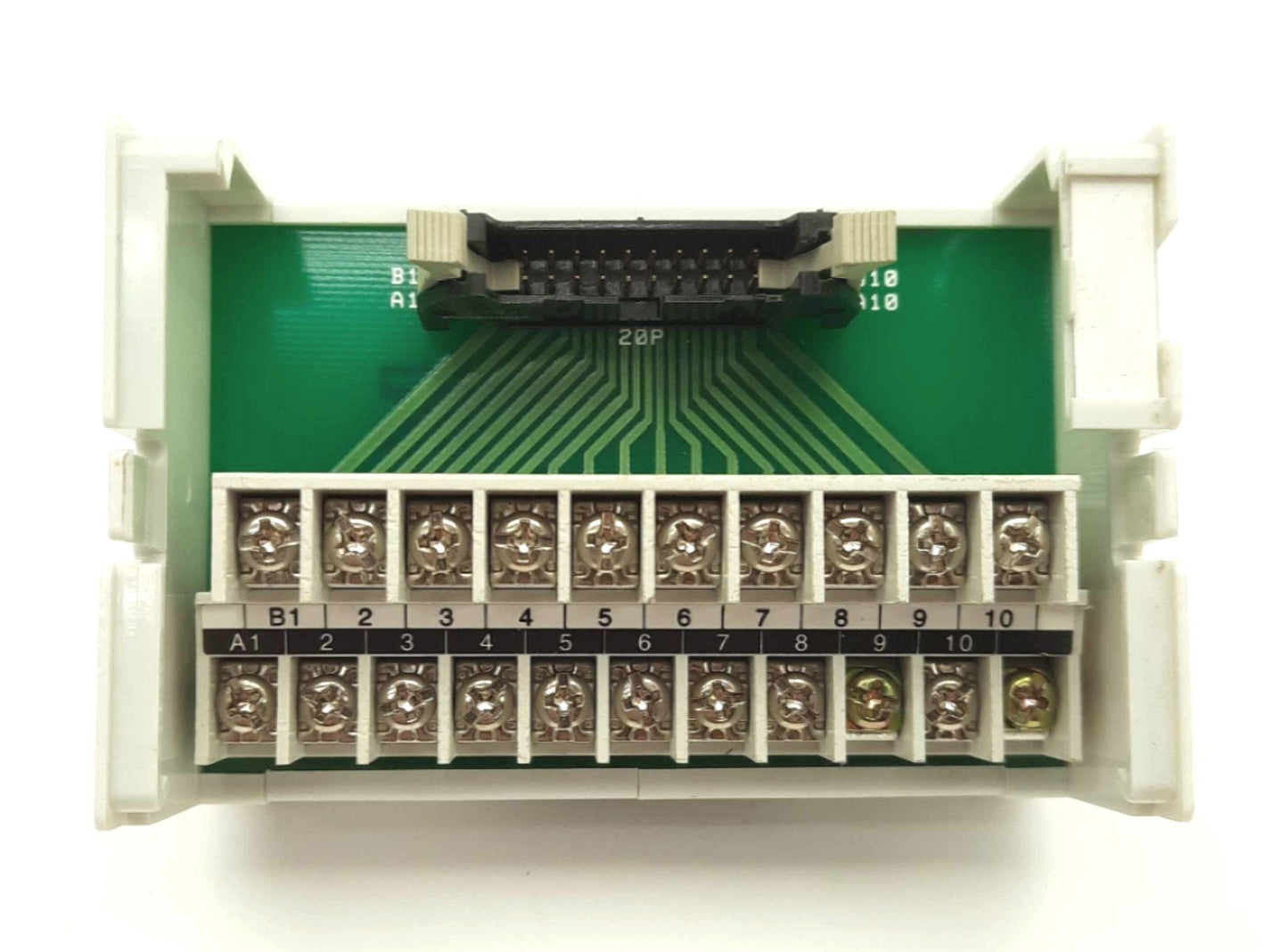 Used Panasonic AYT1120 Breakout Board, IDC 20-Pin Male to Screw Terminals, DIN Rail