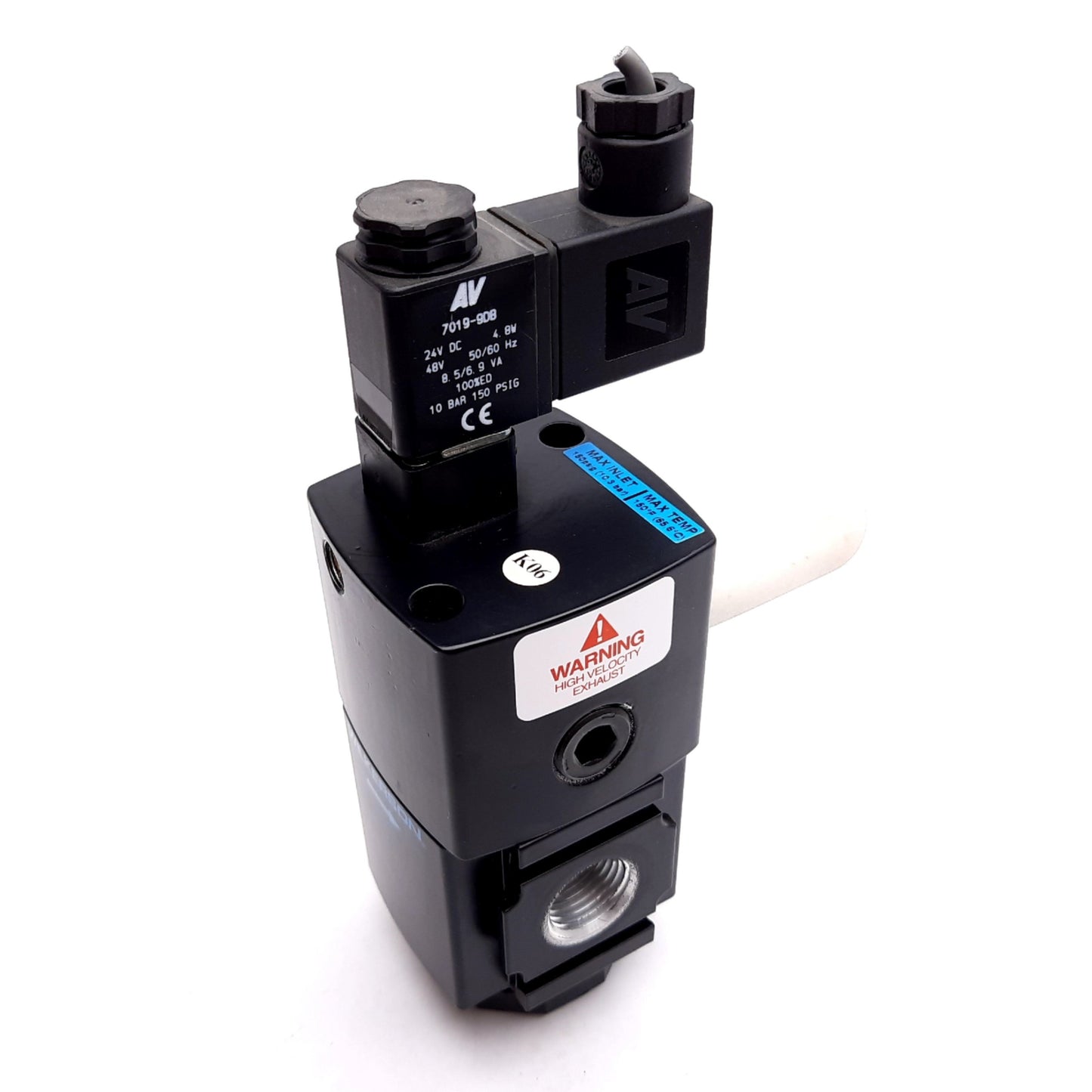 Used Wilkerson E18-04-EC00 Slow-Start Quick Dump Valve, 24VDC, 150psi Max, 1/2" NPT