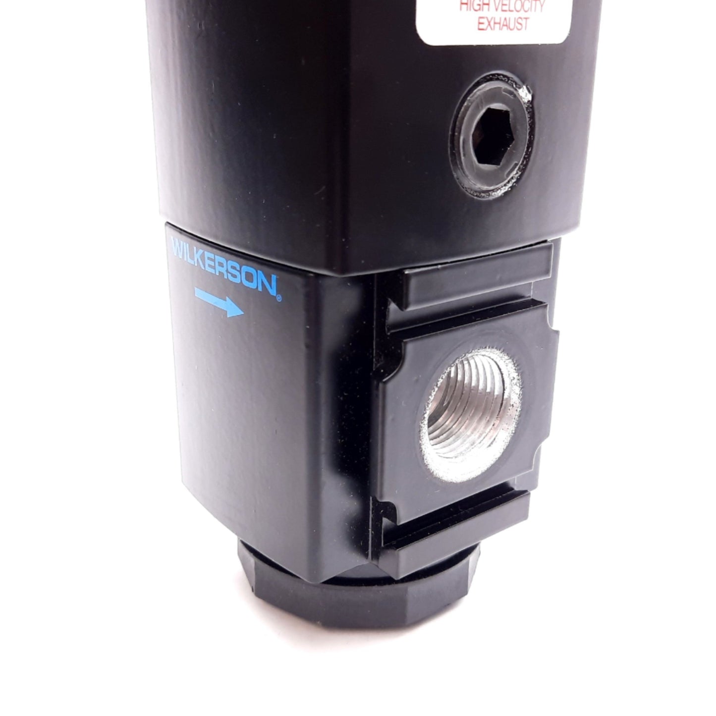 Used Wilkerson E18-04-EC00 Slow-Start Quick Dump Valve, 24VDC, 150psi Max, 1/2" NPT