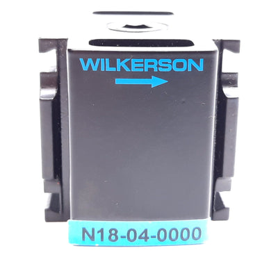 Used Wilkerson N18-04-0000 Diverter Block, In/Out Ports: 1/2" NPT, Aux Port: 3/8" NPT